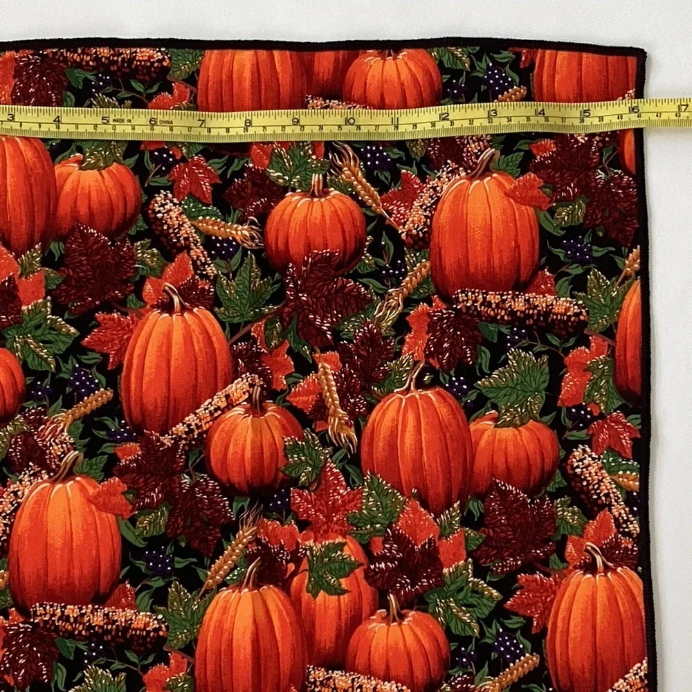 Pumpkin Print Fabric Placemats Set of 4 with Napkins